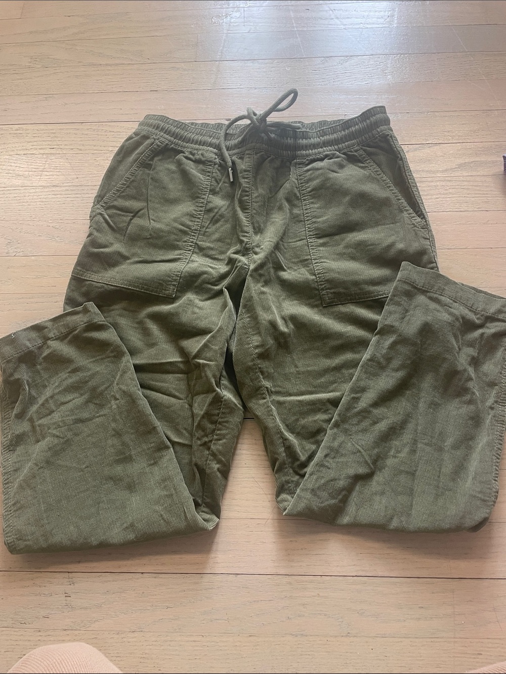 LOFT Olive Green Drawstring Bootcut Pants